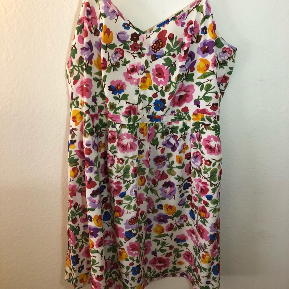 Madewell silk floral mini dress with pockets